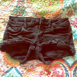 Black Jean Shorts